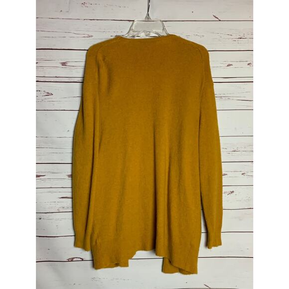 Madewell Women's M Medium Gold Mustard Alpaca Wool Open Pockets Sweater Cardigan - Picture 8 of 11